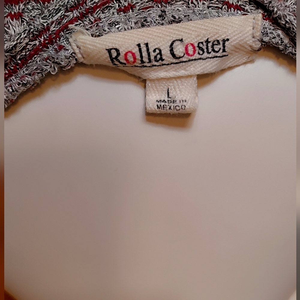 Rolla Coster Red & Gray Knit Mini Long Sleeve Dress - Size L - NWOT - Picture 5 of 5